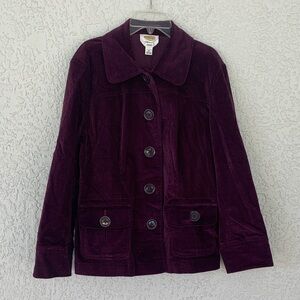 Talbots Deep Purple Utility velour Jacket size 10